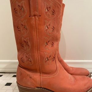 Pink Frye Cowboy Boots, 8.5